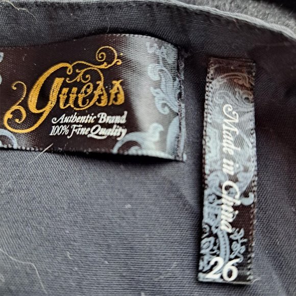 Guess Tiered Skirt Black Sequins Beads Velvet Detail Mini Size 26 - Picture 8 of 8